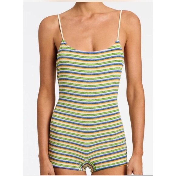 TRIANGL Retro Stripe Playsuit Womens XXS NEW Terry Cloth Swimsuit Coco Popi NWT - Picture 13 of 13